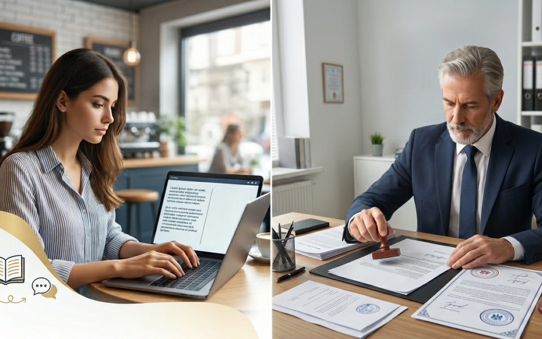 الترجمة المعتمدة والترجمة العادية